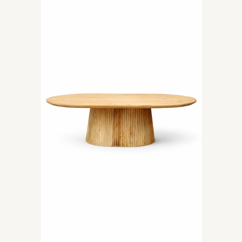 Marmoholz Montemerano Legno – Stolik Kawowy Owalny | Jasny Mango | 120 x 70 cm